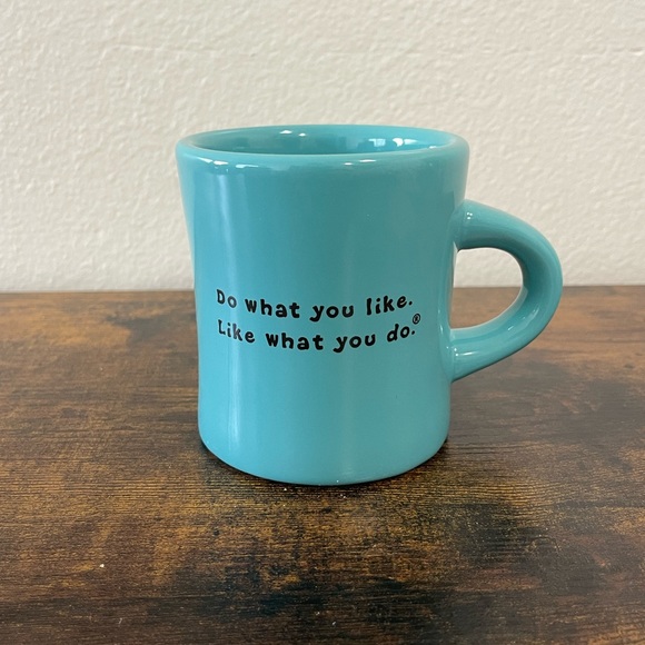 Life is Good Coffee Cup Mug | Diner Style | Flip Flops Sun Design | Turquoise - Picture 3 of 7